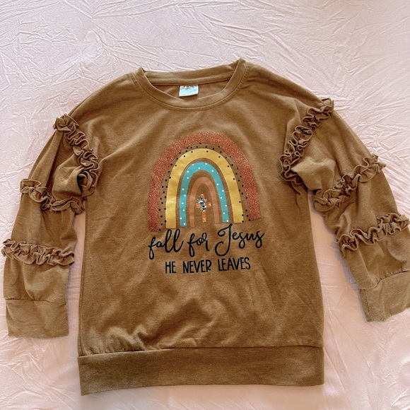 🛑SOLD🛑 Trendy Fall For Jesus Top and Jeans - Picture 2 of 12